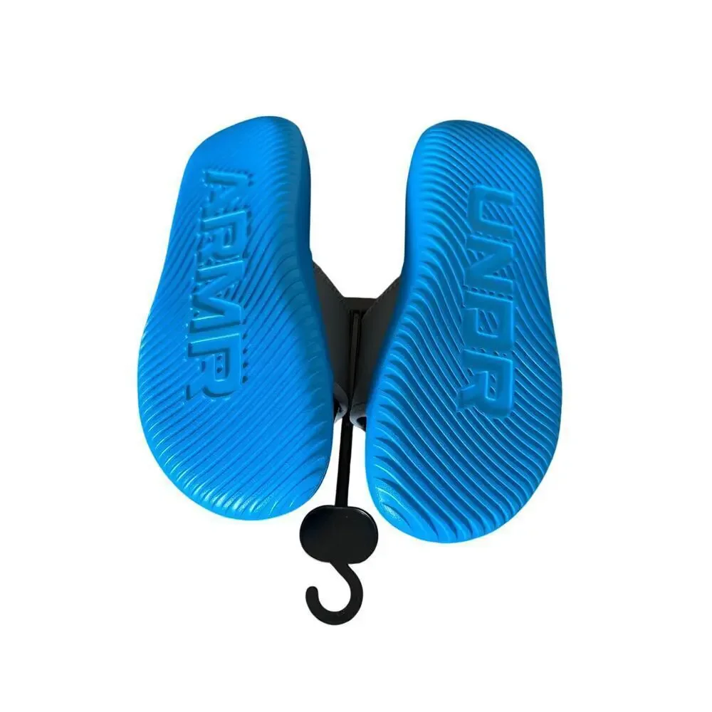 New Boys Under Armour UA B Ignite Pro 8 Blue Gray Slide Sandals Size 4Y
